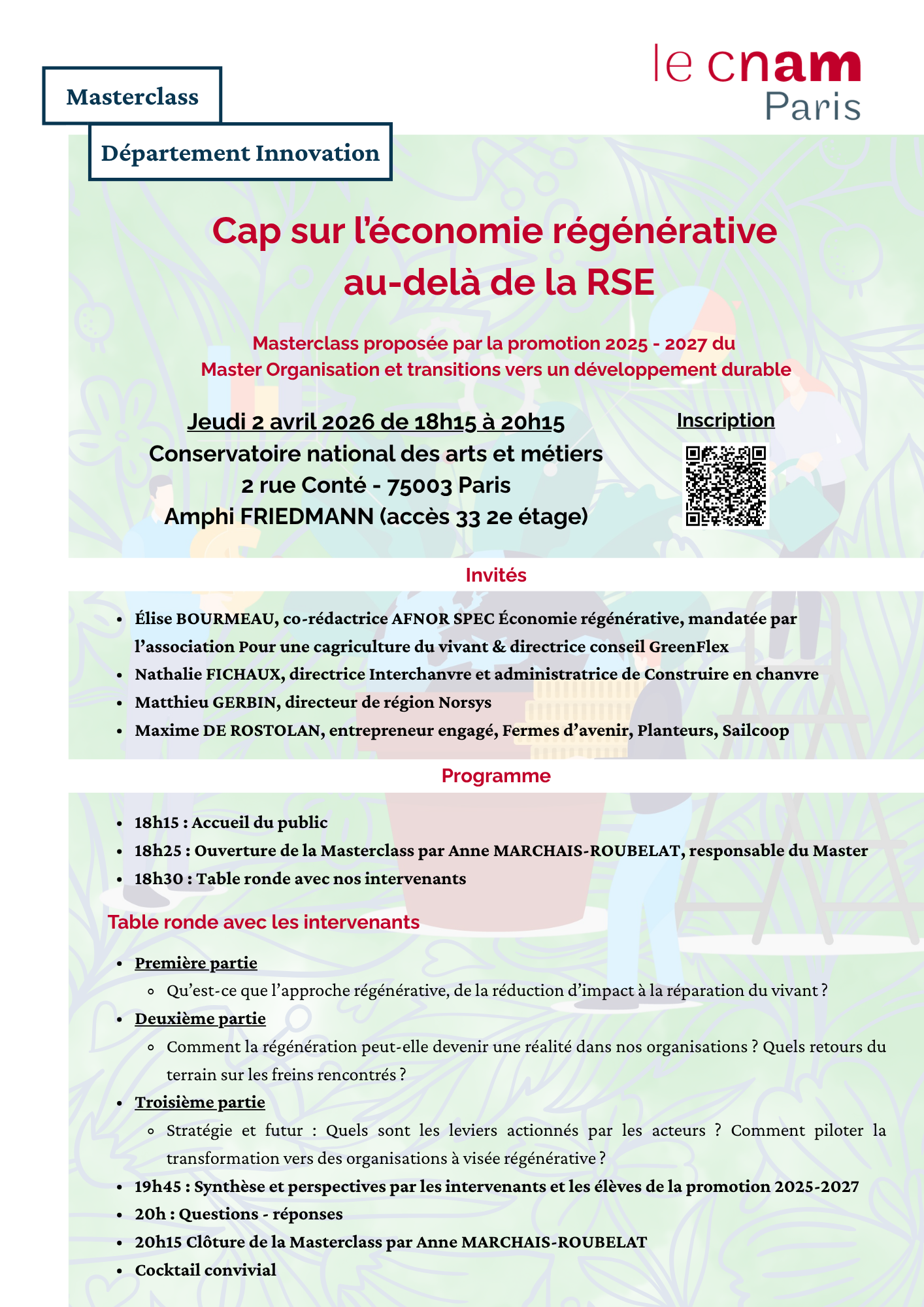 Programme Masterclass Master OTDD - 2 avril 2026